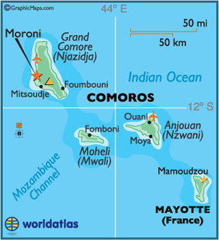 Map of Comoros